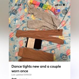 Girl dance styrup, and tights leg warmers etc